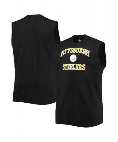 Men's Black Pittsburgh Steelers Big and Tall Muscle Tank Top $24.35 T-Shirts