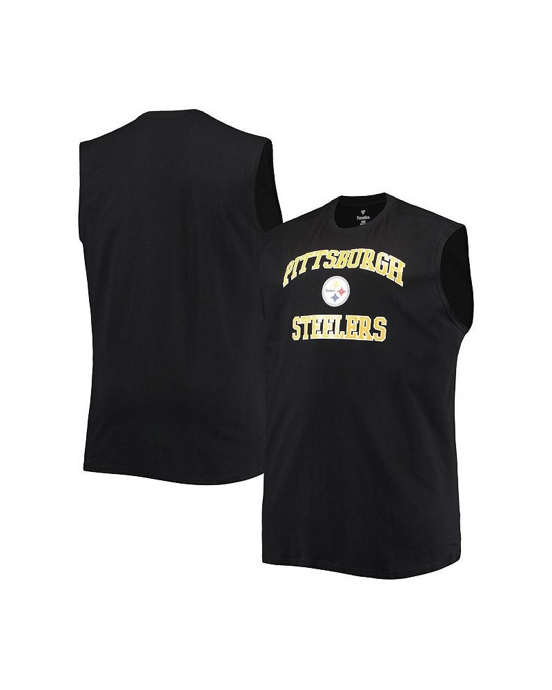 Men's Black Pittsburgh Steelers Big and Tall Muscle Tank Top $24.35 T-Shirts