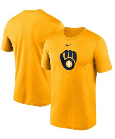 Men's Gold Milwaukee Brewers Large Logo Legend Performance T-shirt $25.49 T-Shirts