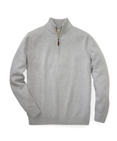 Mens' Half Zip Pullover Sweater Gray $27.11 Sweaters