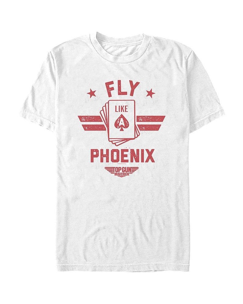 Men's Top Gun Phoenix Hand Short Sleeve T-shirt White $17.15 T-Shirts