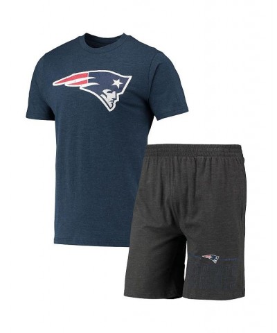 Men's Charcoal, Navy New England Patriots Meter T-shirt and Shorts Sleep Set $24.48 Pajama