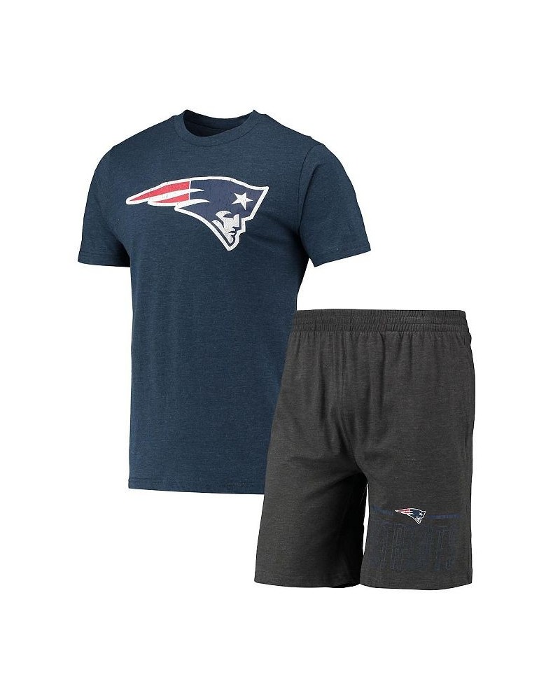 Men's Charcoal, Navy New England Patriots Meter T-shirt and Shorts Sleep Set $24.48 Pajama