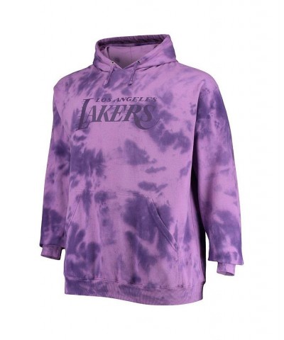 Men's Branded Purple Los Angeles Lakers Big and Tall Wordmark Cloud-Dye Pullover Hoodie $27.06 Sweatshirt