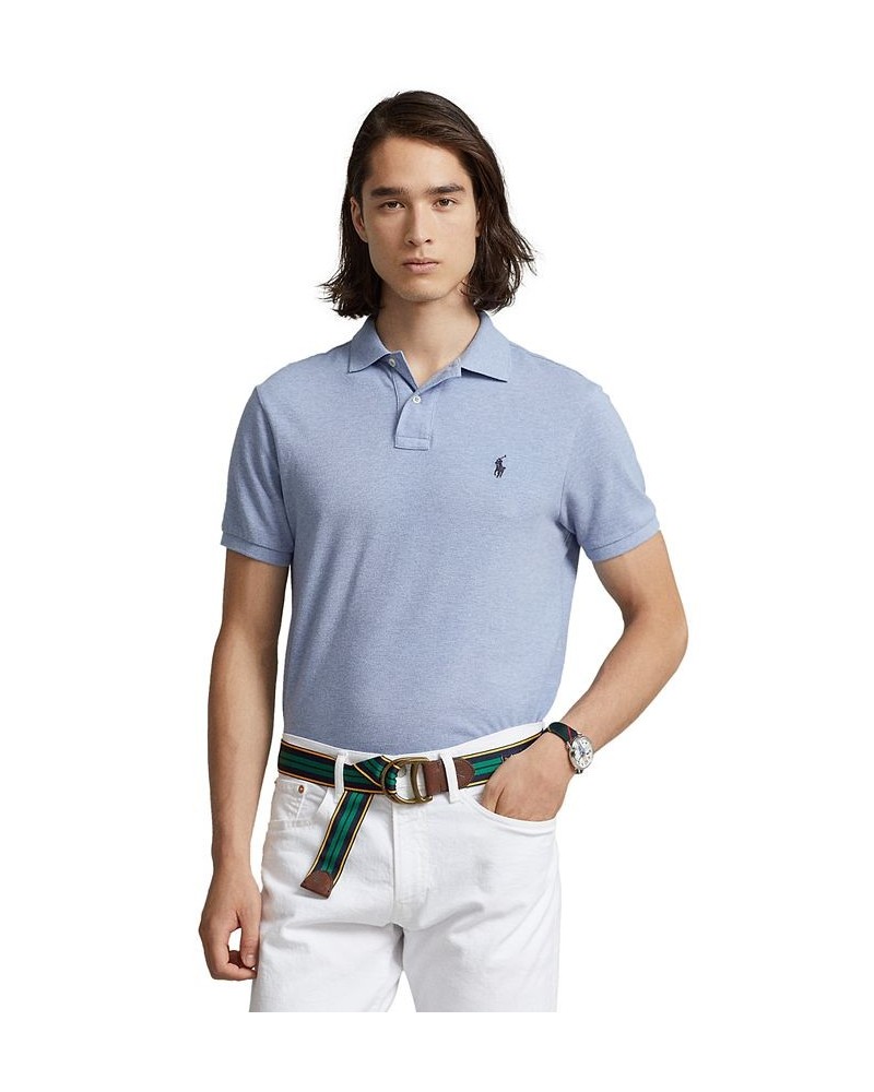 Men's Custom Slim Fit Mesh Polo Jamaica Heather $56.40 Polo Shirts