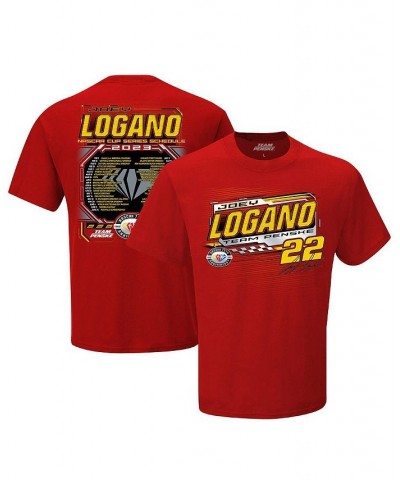 Men's Red Joey Logano 2023 NASCAR Cup Series Schedule T-shirt $15.20 T-Shirts