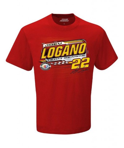 Men's Red Joey Logano 2023 NASCAR Cup Series Schedule T-shirt $15.20 T-Shirts