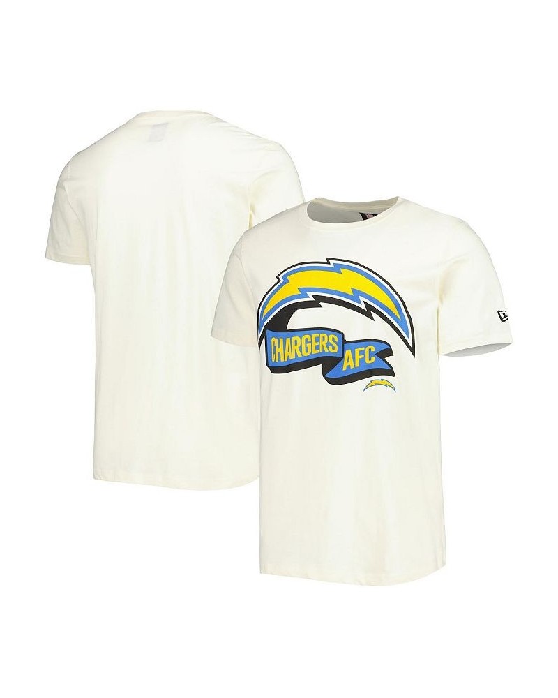 Men's Cream Los Angeles Chargers Sideline Chrome T-shirt $16.80 T-Shirts