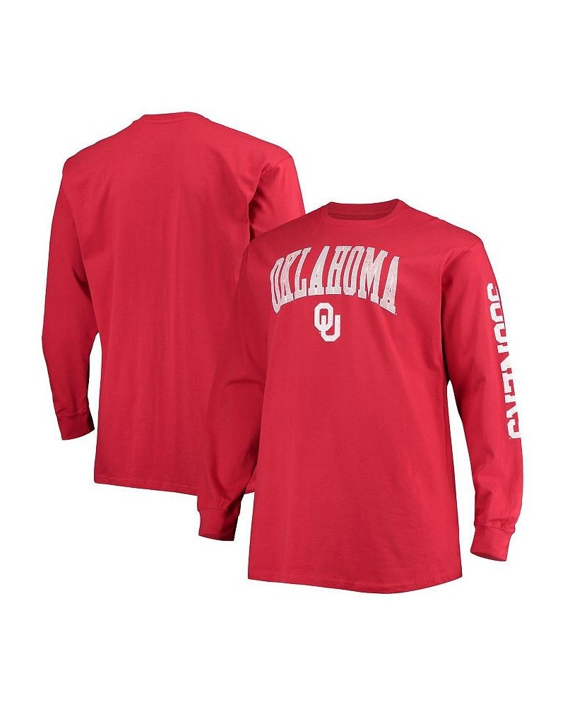 Men's Crimson Oklahoma Sooners Big and Tall 2-Hit Long Sleeve T-shirt $29.99 T-Shirts