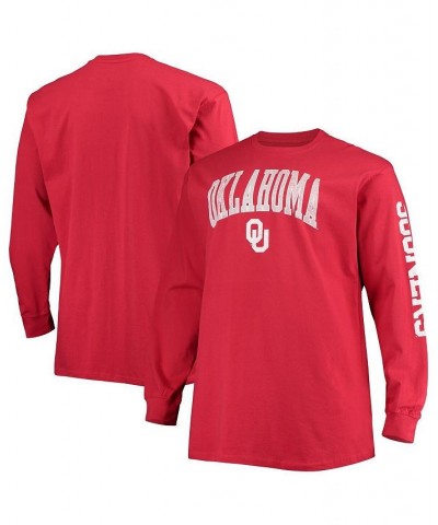 Men's Crimson Oklahoma Sooners Big and Tall 2-Hit Long Sleeve T-shirt $29.99 T-Shirts