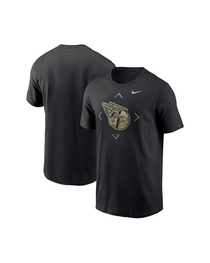 Men's Black Cleveland Guardians Camo Logo T-shirt $25.19 T-Shirts