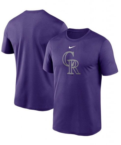 Men's Purple Colorado Rockies Large Logo Legend Performance T-shirt $22.50 T-Shirts