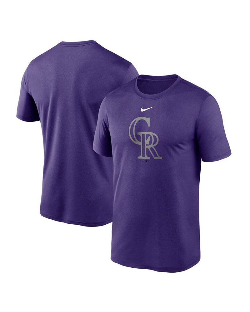 Men's Purple Colorado Rockies Large Logo Legend Performance T-shirt $22.50 T-Shirts