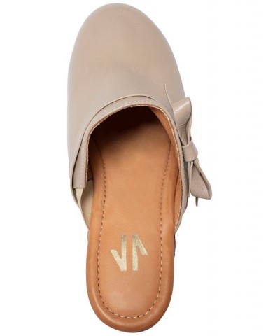 Women's Daily Bow Wood Platform Clogs Tan/Beige $56.76 Shoes