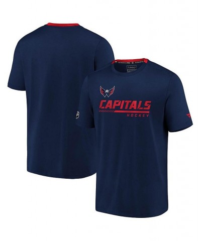 Men's Branded Navy Washington Capitals Authentic Pro Locker Room Performance T-shirt $22.88 T-Shirts