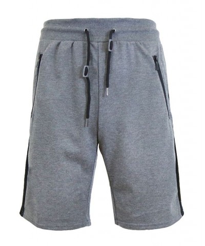 Men's French Terry Sweat Shorts with Contrast Trim Zipper Pockets Charcoal $15.78 Shorts