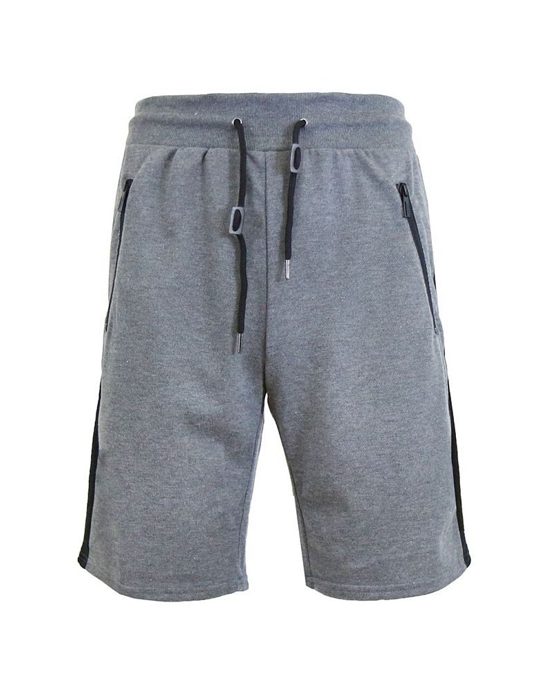 Men's French Terry Sweat Shorts with Contrast Trim Zipper Pockets Charcoal $15.78 Shorts