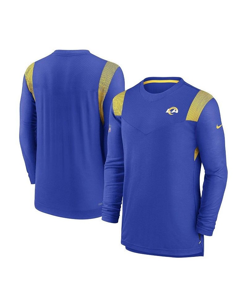 Men's Royal Los Angeles Rams Sideline Tonal Logo Performance Player Long Sleeve T-shirt $34.50 T-Shirts