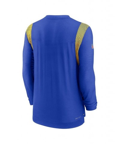 Men's Royal Los Angeles Rams Sideline Tonal Logo Performance Player Long Sleeve T-shirt $34.50 T-Shirts