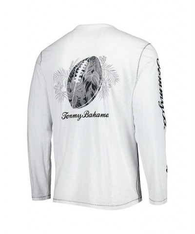 Men's White Miami Dolphins Laces Out Billboard Long Sleeve T-shirt $44.40 T-Shirts