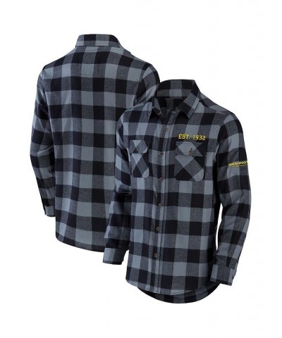 Men's NFL x Darius Rucker Collection by Black Washington Football Team Flannel Long Sleeve Button-Up Shirt $32.85 Shirts