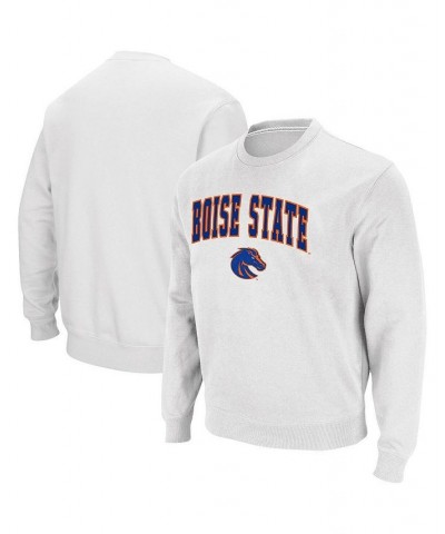 Men's White Boise State Broncos Arch and Logo Tackle Twill Pullover Sweatshirt $34.19 Sweatshirt