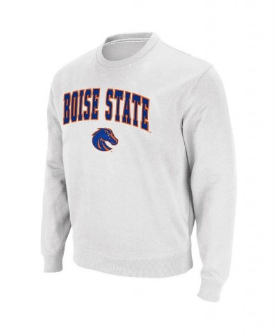 Men's White Boise State Broncos Arch and Logo Tackle Twill Pullover Sweatshirt $34.19 Sweatshirt