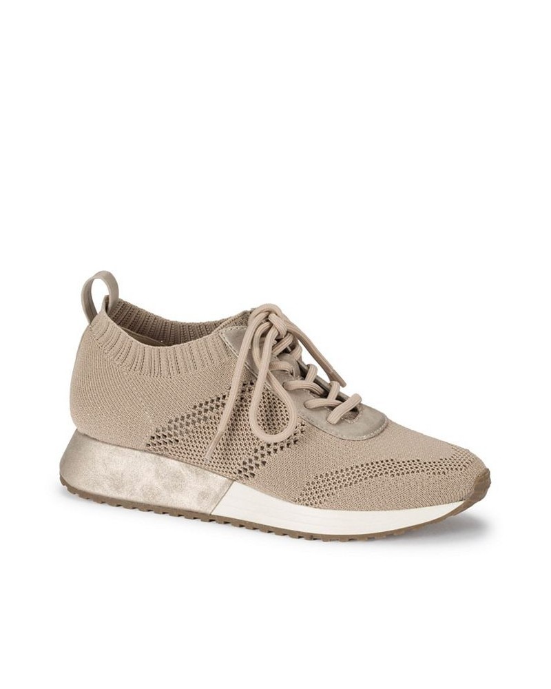 Women's Palta Lace-up Sneaker Tan/Beige $41.80 Shoes