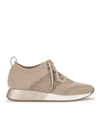 Women's Palta Lace-up Sneaker Tan/Beige $41.80 Shoes