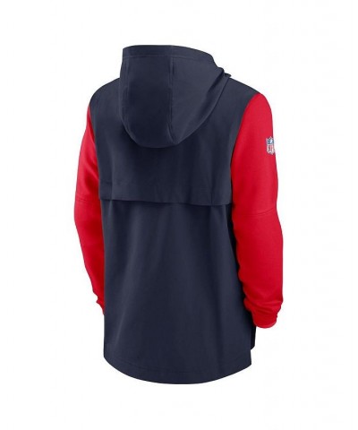 Men's Navy, Red New England Patriots Sideline Player Quarter-zip Hoodie $39.60 Sweatshirt