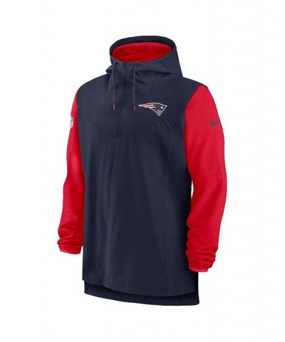 Men's Navy, Red New England Patriots Sideline Player Quarter-zip Hoodie $39.60 Sweatshirt