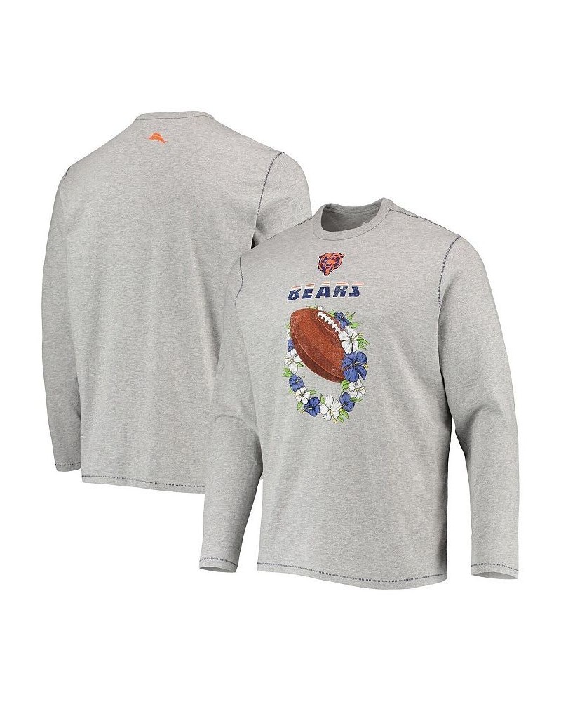 Men's Heathered Gray Chicago Bears Sport Lei Pass Long Sleeve T-shirt $43.34 T-Shirts