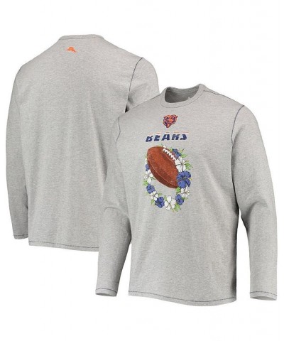 Men's Heathered Gray Chicago Bears Sport Lei Pass Long Sleeve T-shirt $43.34 T-Shirts