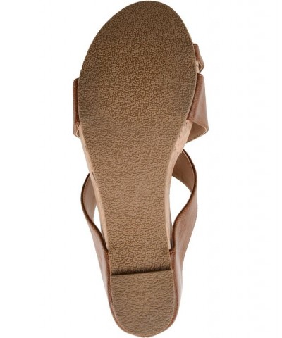 Women's Rayna Wedge Sandal Brown $53.99 Shoes