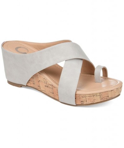 Women's Rayna Wedge Sandal Brown $53.99 Shoes