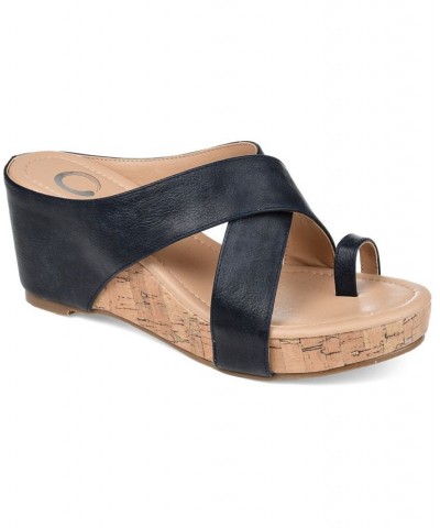 Women's Rayna Wedge Sandal Brown $53.99 Shoes