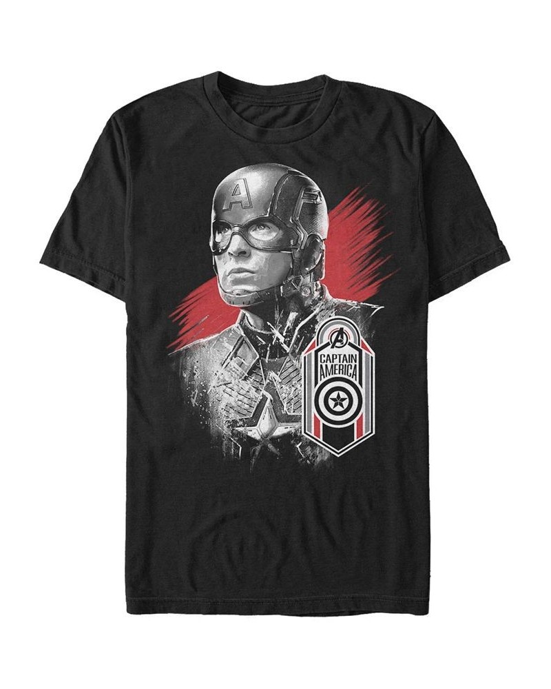 Marvel Men's Avengers Endgame Dark Painted Captain America Tag Short Sleeve T-Shirt Black $20.29 T-Shirts