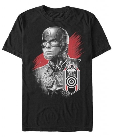 Marvel Men's Avengers Endgame Dark Painted Captain America Tag Short Sleeve T-Shirt Black $20.29 T-Shirts