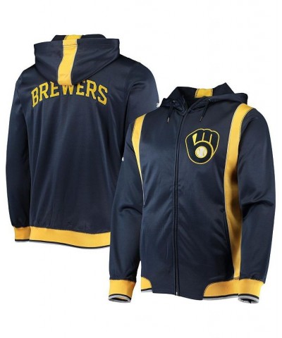 Men's Navy, Gold-Tone Milwaukee Brewers Team Full-Zip Hoodie $20.00 Sweatshirt