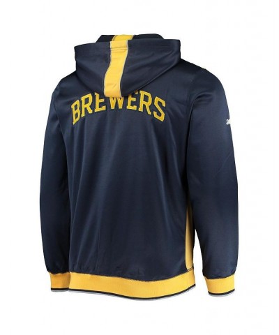 Men's Navy, Gold-Tone Milwaukee Brewers Team Full-Zip Hoodie $20.00 Sweatshirt