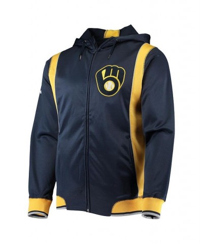 Men's Navy, Gold-Tone Milwaukee Brewers Team Full-Zip Hoodie $20.00 Sweatshirt