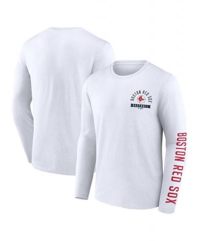 Men's Branded White Boston Red Sox Pressbox Long Sleeve T-shirt $19.35 T-Shirts