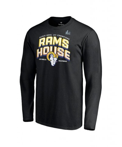 Men's Branded Black Los Angeles Rams Super Bowl LVI Champions Hometown Long Sleeve T-shirt $23.99 T-Shirts