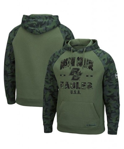 Men's Olive, Camo Boston College Eagles OHT Military-Inspired Appreciation Raglan Pullover Hoodie $36.00 Sweatshirt