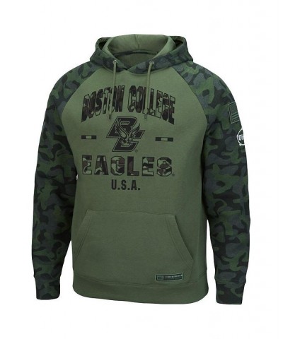 Men's Olive, Camo Boston College Eagles OHT Military-Inspired Appreciation Raglan Pullover Hoodie $36.00 Sweatshirt