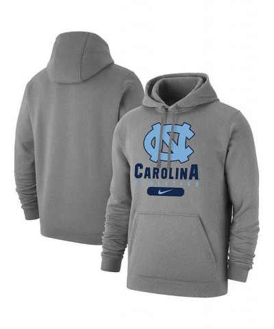 Men's Heathered Gray North Carolina Tar Heels Big and Tall Club Stack Fleece Pullover Hoodie $41.65 Sweatshirt