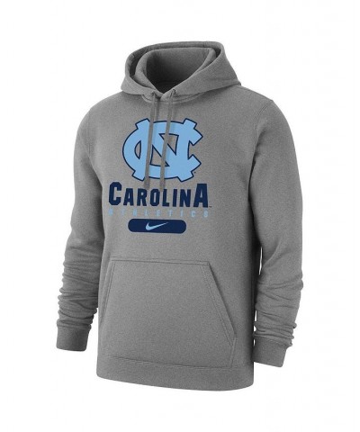 Men's Heathered Gray North Carolina Tar Heels Big and Tall Club Stack Fleece Pullover Hoodie $41.65 Sweatshirt