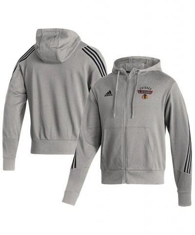 Men's Heathered Gray Chicago Blackhawks Fashion Full-Zip Hoodie $39.74 Sweatshirt