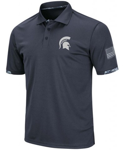 Men's Charcoal Michigan State Spartans OHT Military-Inspired Appreciation Digital Camo Polo Shirt $24.20 Polo Shirts