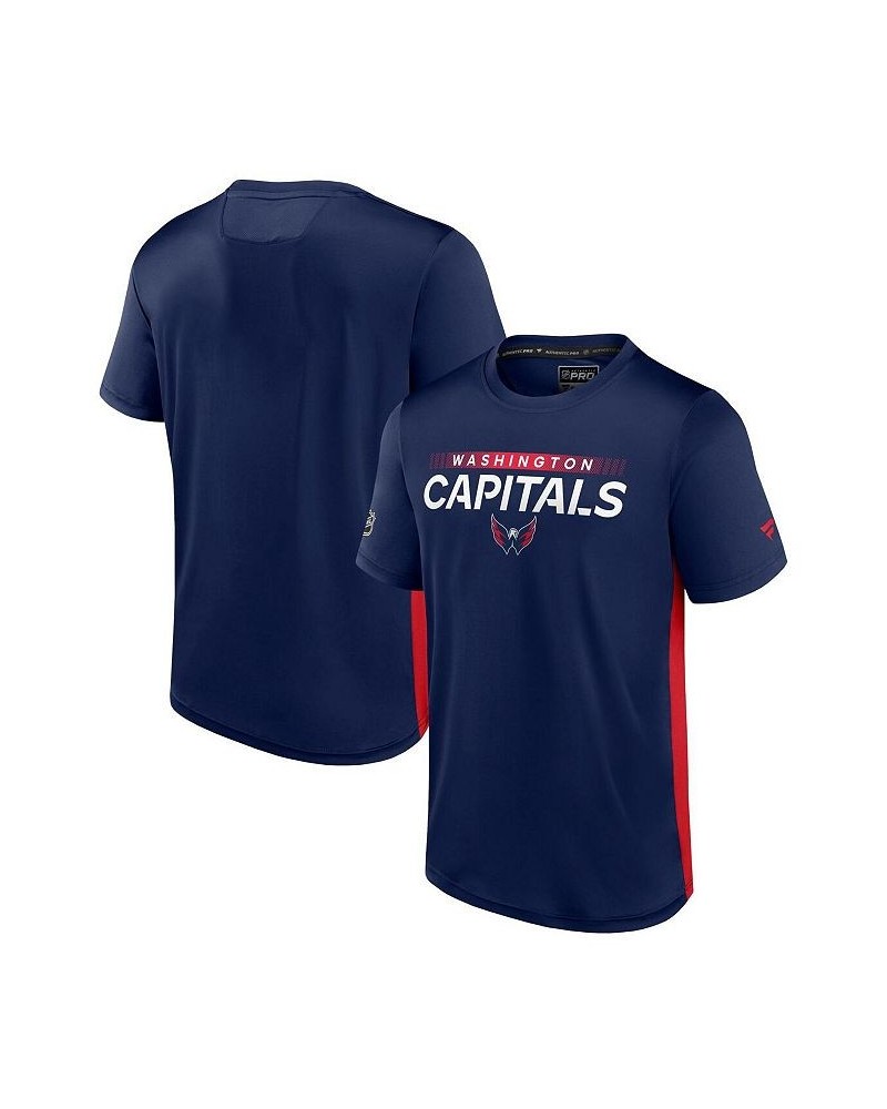 Men's Branded Navy, Red Washington Capitals Authentic Pro Rink Tech T-Shirt $25.91 T-Shirts